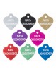 Médaillons gravés personnalisés pour animaux en forme de coeur