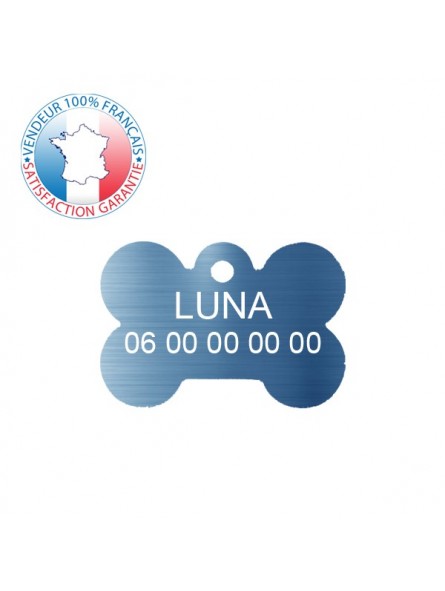 Médaillon pour animaux os bleu Médaillon pour animaux os bleu
