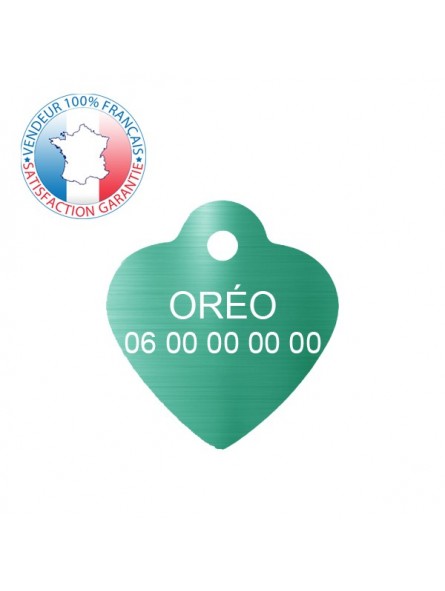 Médaille coeur gravée pour animaux Médaille coeur gravée pour animaux