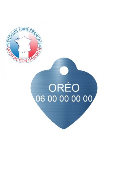 Médaille gravée pour chat et chien coeur Médaille gravée pour chat et chien coeur