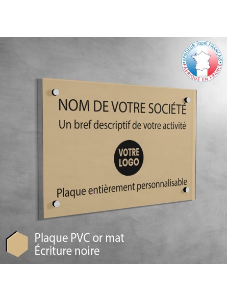 Plaque professionnelle OR MAT Plaque professionnelle OR MAT