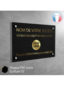 Plaque professionnelle en PVC Orange à personnaliser | 30 x 20 cm