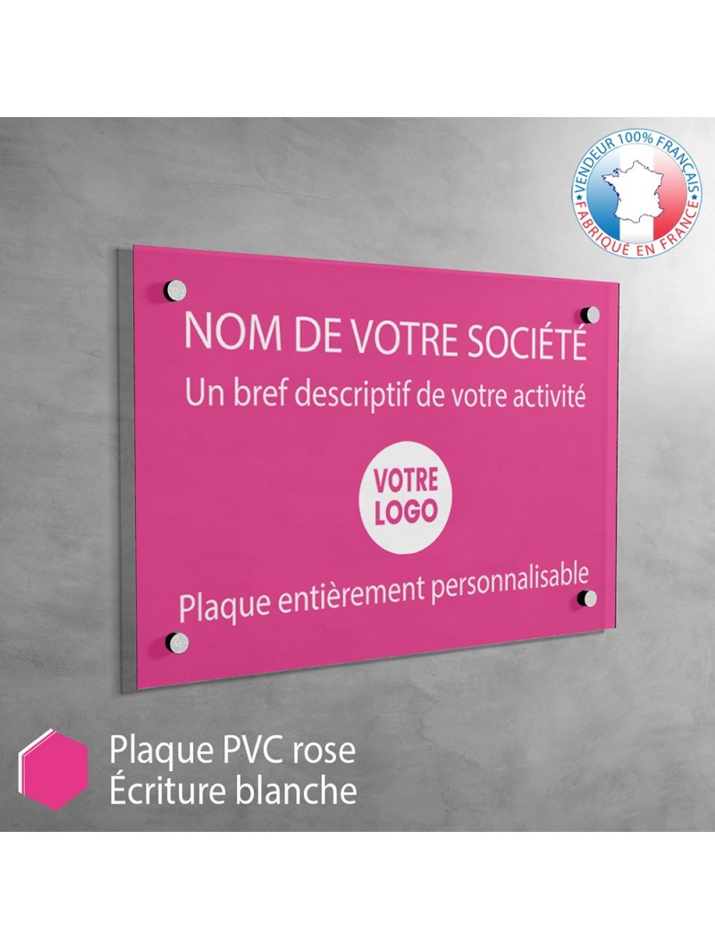 Plaque société plexi transparent 20x15 cm