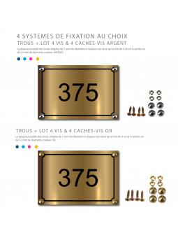 Plaque De Numéro De Rue PVC Fixation Au Choix – Plaque Gravée À Personnaliser 15 x 10 cm ()