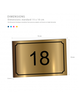 Plaque De Numéro De Rue PVC Fixation Au Choix – Plaque Gravée À Personnaliser 15 x 10 cm ()