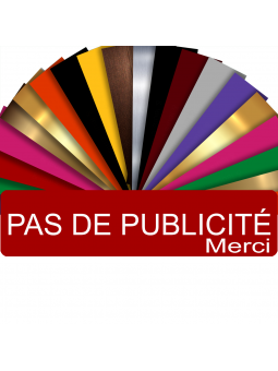 Plaque PAS DE PUBLICITÉ MERCI Adhésive PVC Pour Boîte Aux Lettres - Plaque Stop Pub - 8 cm x 2 cm (Rouge)