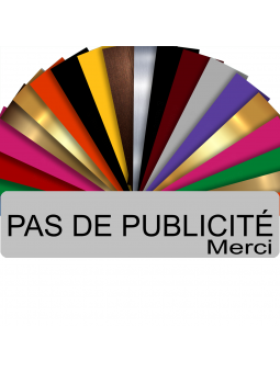 Plaque PAS DE PUBLICITÉ MERCI Adhésive PVC Pour Boîte Aux Lettres - Plaque Stop Pub - 8 cm x 2 cm (Gris Mat)
