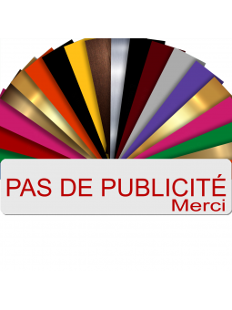 Plaque PAS DE PUBLICITÉ MERCI Adhésive PVC Pour Boîte Aux Lettres - Plaque Stop Pub - 8 cm x 2 cm (Blanc écrit Rouge)