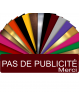 Plaque PAS DE PUBLICITÉ MERCI Adhésive PVC Pour Boîte Aux Lettres - Plaque Stop Pub - 8 cm x 2 cm (Bordeaux)
