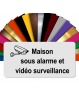 Plaque - Maison Sous Alarme Et Vidéosurveillance - Autocollante – Plaque De Maison PVC Adhésive 10 x 5 cm (Blanc écrit Noir)