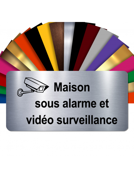 Plaque - Maison Sous Alarme Et Vidéosurveillance - Autocollante – Plaque De Maison PVC Adhésive 10 x 5 cm (Gris Alu Brillant) Plaque - Maison Sous Alarme Et Vidéosurveillance - Autocollante – Plaque De Maison PVC Adhésive 10 x 5 cm (Gris Alu Brillant)