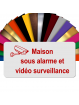 Plaque - Maison Sous Alarme Et Vidéosurveillance - Autocollante – Plaque De Maison PVC Adhésive 10 x 5 cm (Blanc écrit Rouge)