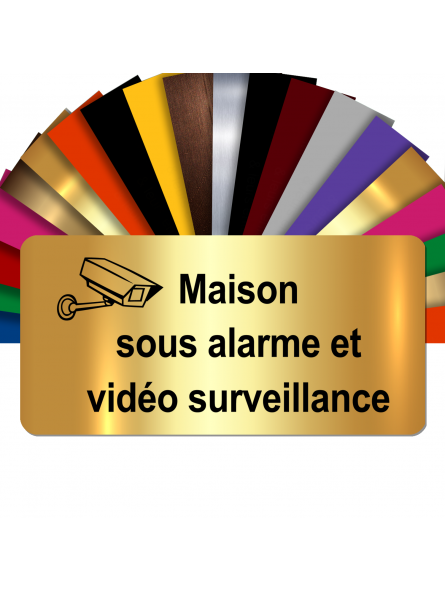 Plaque - Maison Sous Alarme Et Vidéosurveillance - Autocollante – Plaque De Maison PVC Adhésive 10 x 5 cm (Or Brillant) Plaque - Maison Sous Alarme Et Vidéosurveillance - Autocollante – Plaque De Maison PVC Adhésive 10 x 5 cm (Or Brillant)