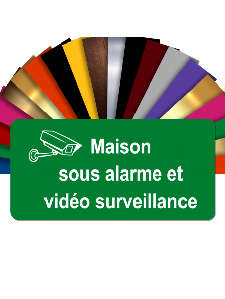 Plaque - Maison Sous Alarme Et Vidéosurveillance - Autocollante – Plaque De Maison PVC Adhésive 10 x 5 cm (Vert) Plaque - Maison Sous Alarme Et Vidéosurveillance - Autocollante – Plaque De Maison PVC Adhésive 10 x 5 cm (Vert)
