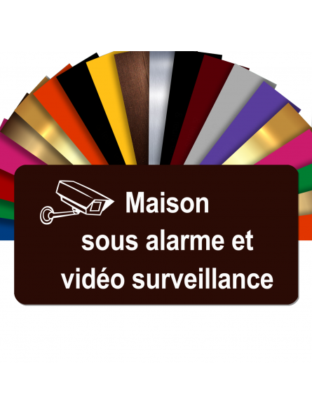 Plaque - Maison Sous Alarme Et Vidéosurveillance - Autocollante – Plaque De Maison PVC Adhésive 10 x 5 cm (Marron) Plaque - Maison Sous Alarme Et Vidéosurveillance - Autocollante – Plaque De Maison PVC Adhésive 10 x 5 cm (Marron)