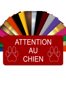 Plaque Attention Au Chien Autocollante – Plaque De Maison PVC Adhésive 10 x 5 cm (Rouge)