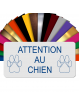 Plaque Attention Au Chien Autocollante – Plaque De Maison PVC Adhésive 10 x 5 cm (Blanc écrit Bleu)