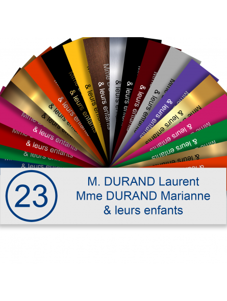 Plaque Boite Aux Lettres Avec Numéro Adhésive PVC – Plaque Gravée À Personnaliser 10 x 2,5 cm (Blanc écriture bleue) Plaque Boite Aux Lettres Avec Numéro Adhésive PVC – Plaque Gravée À Personnaliser 10 x 2,5 cm (Blanc écriture bleue)