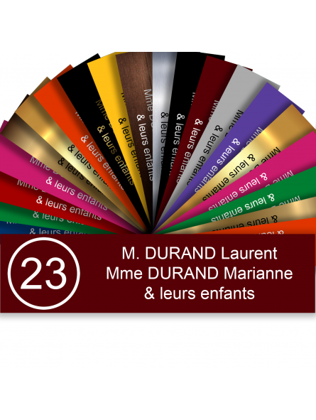 Plaque Boite Aux Lettres Avec Numéro Adhésive PVC – Plaque Gravée À Personnaliser 10 x 2,5 cm (Bordeaux) Plaque Boite Aux Lettres Avec Numéro Adhésive PVC – Plaque Gravée À Personnaliser 10 x 2,5 cm (Bordeaux)