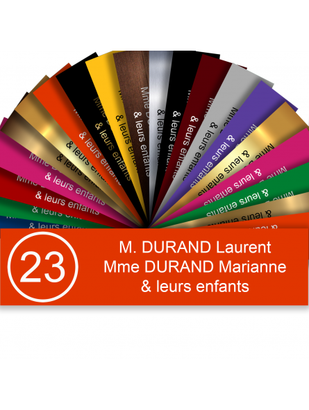 Plaque Boite Aux Lettres Avec Numéro Adhésive PVC – Plaque Gravée À Personnaliser 10 x 2,5 cm (Orange) Plaque Boite Aux Lettres Avec Numéro Adhésive PVC – Plaque Gravée À Personnaliser 10 x 2,5 cm (Orange)