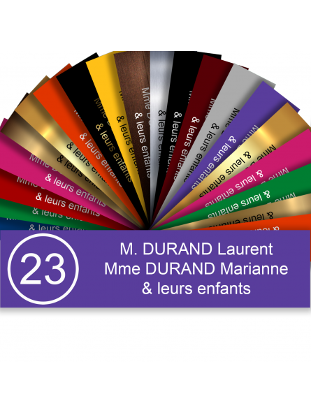 Plaque Boite Aux Lettres Avec Numéro Adhésive PVC – Plaque Gravée À Personnaliser 10 x 2,5 cm (Violet) Plaque Boite Aux Lettres Avec Numéro Adhésive PVC – Plaque Gravée À Personnaliser 10 x 2,5 cm (Violet)