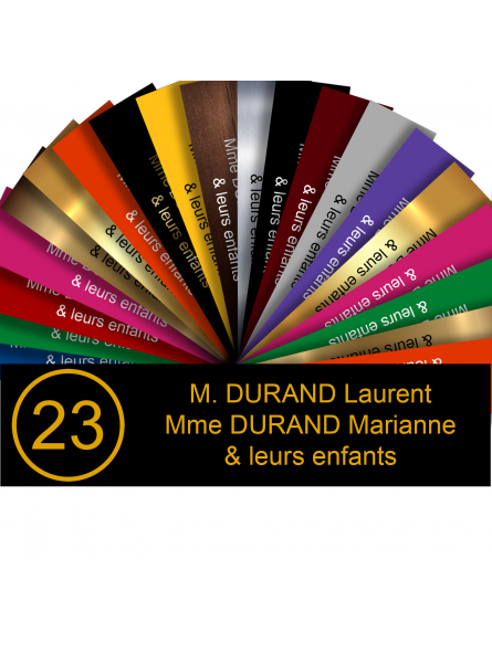 Plaque Boite Aux Lettres Avec Numéro Adhésive PVC – Plaque Gravée À Personnaliser 10 x 2,5 cm (Noir écriture Or) Plaque Boite Aux Lettres Avec Numéro Adhésive PVC – Plaque Gravée À Personnaliser 10 x 2,5 cm (Noir écriture Or)