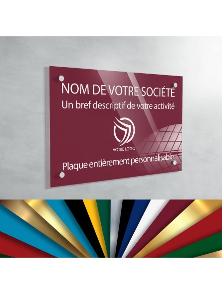 Plaque professionnelle en plexiglas fond Bourgogne à personnaliser | 30 x 20 cm Plaque professionnelle en plexiglas fond Bourgogne à personnaliser | 30 x 20 cm