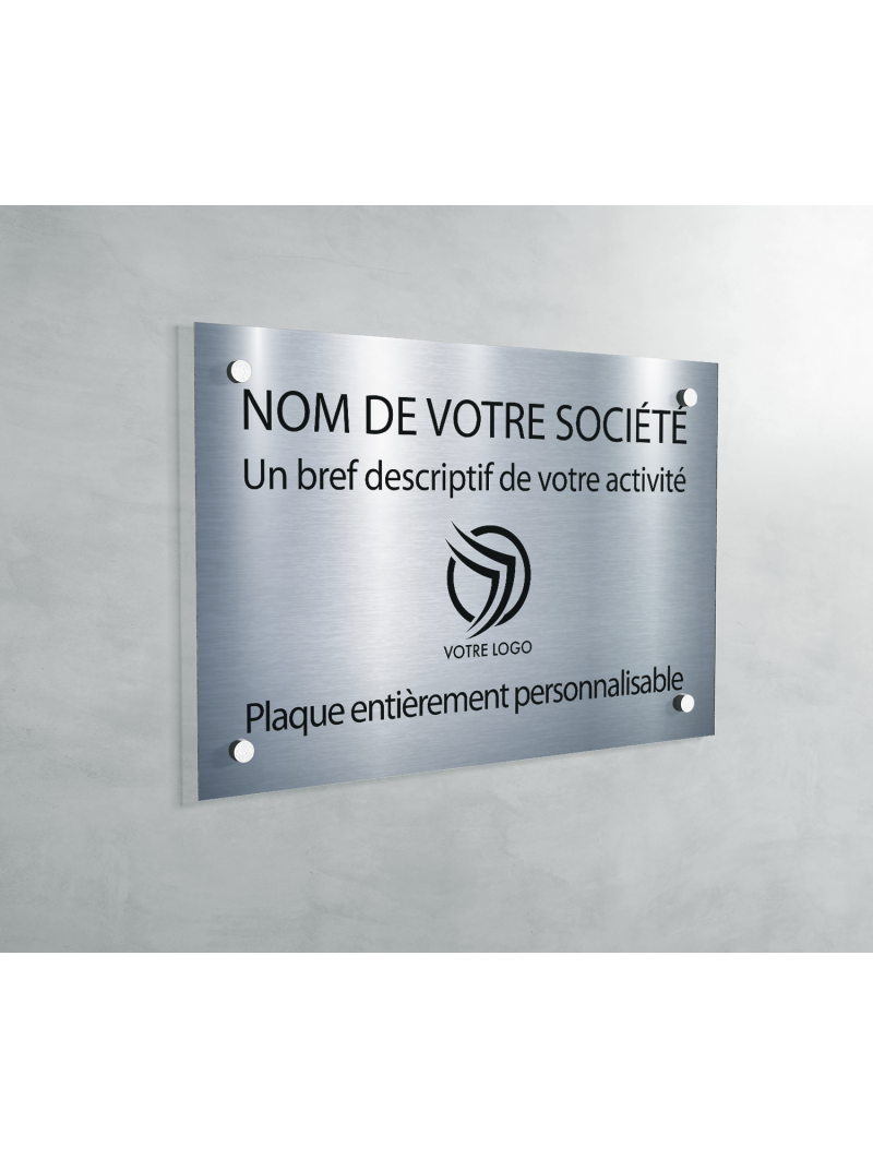 Plaque professionnelle en PVC GRIS ALU BRILLANT médecin