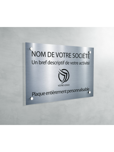 Plaque professionnelle en PVC GRIS ALU BRILLANT médecin