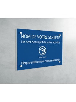 Plaque professionnelle en PVC BLEU