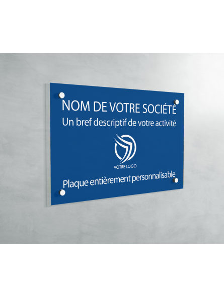 Plaque professionnelle en PVC BLEU