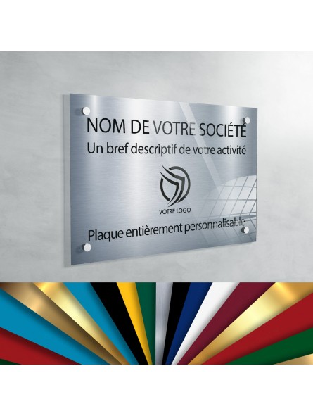Plaque professionnelle en plexiglas fond Argent à personnaliser | 30 x 20 cm Plaque professionnelle en plexiglas fond Argent à personnaliser | 30 x 20 cm