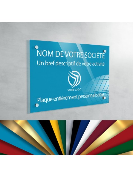 Plaque professionnelle en plexiglas fond Bleu Ciel à personnaliser | 30 x 20 cm Plaque professionnelle en plexiglas fond Bleu Ciel à personnaliser | 30 x 20 cm