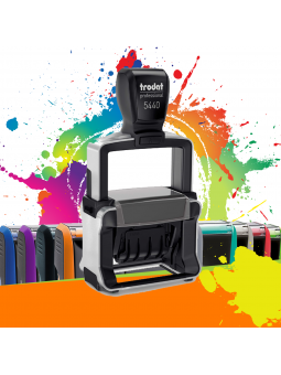 Tampon encreur dateur RECTANGLE 49 x 28 mm | 2 + 2 lignes | TRODAT METAL LINE 5440 | EMPREINTE OFFERTE